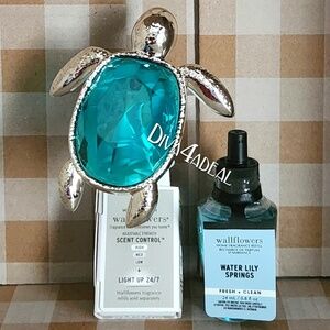 Bath & Body Works Faceted Turtle Wallflower Plug-in & Refill 2PC Bundle